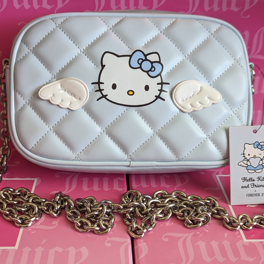 Forever 21 X Hello Kitty Blue Angel Crossbody Purse Plus Wallet